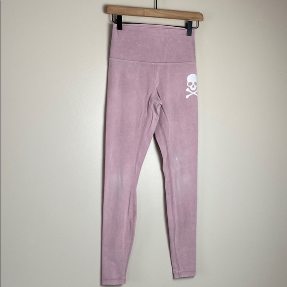 Lululemon x SoulCycle Skull Wunder Under High Rise Leggings Snow Wash Pink Sz 4 - Picture 15 of 15